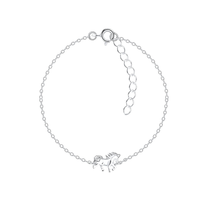 Joy|S - Zilveren armband - paard - 14 cm + 2 cm