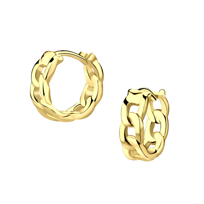 Joy|S - Zilveren oorringen gourmet - 11 mm - goudplating