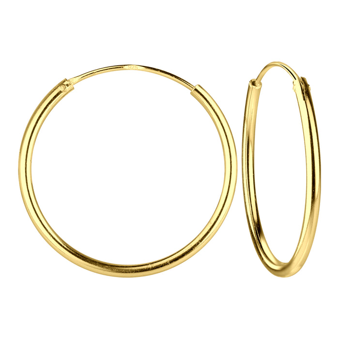 Joy|S - Zilveren oorringen 25 mm - goudplating