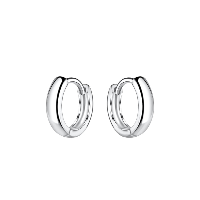 Joy|S - Zilveren oorringen 10 mm - 2 mm dikte - oorbellen met scharnier