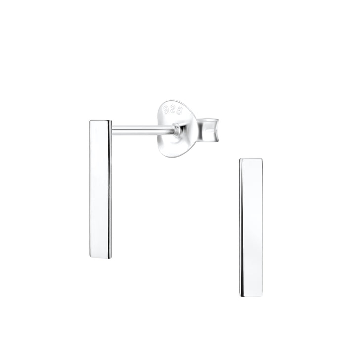 Joy|S - Zilveren bar / staaf oorbellen - 2 x 12 mm