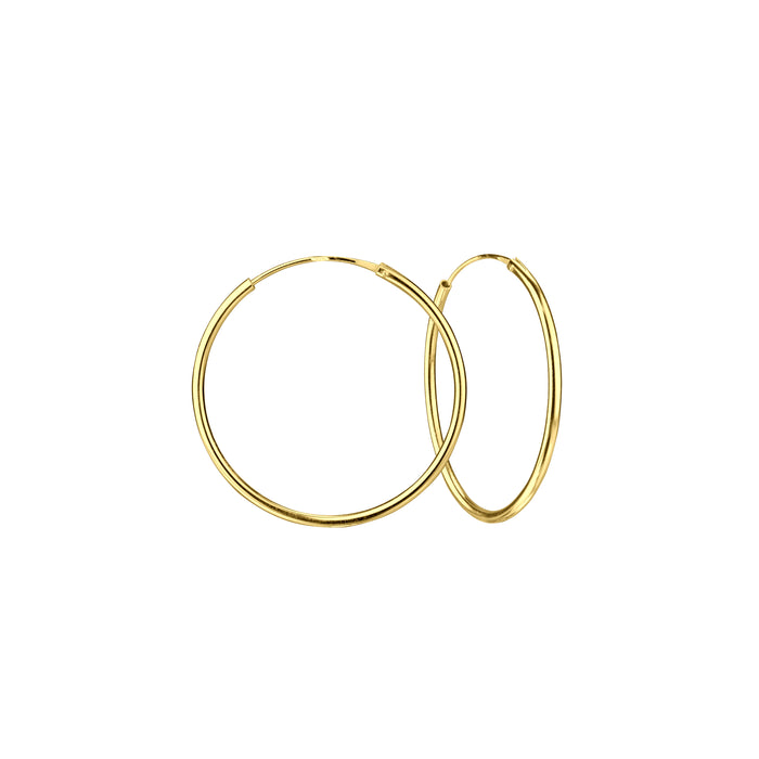 Joy|S - Zilveren oorringen 35 mm - goudplating