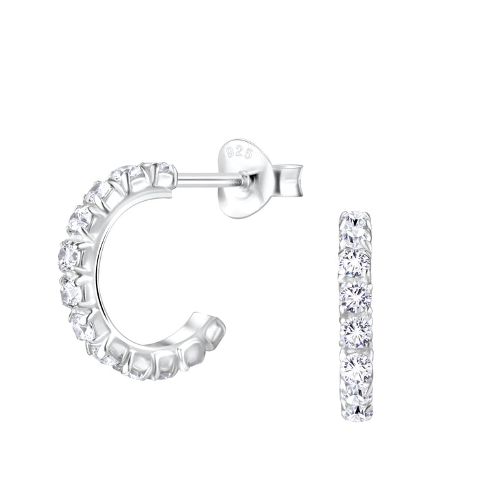 Joy|S - Zilveren oorringen - 14 mm - dikte 2.3 mm - zirkonia