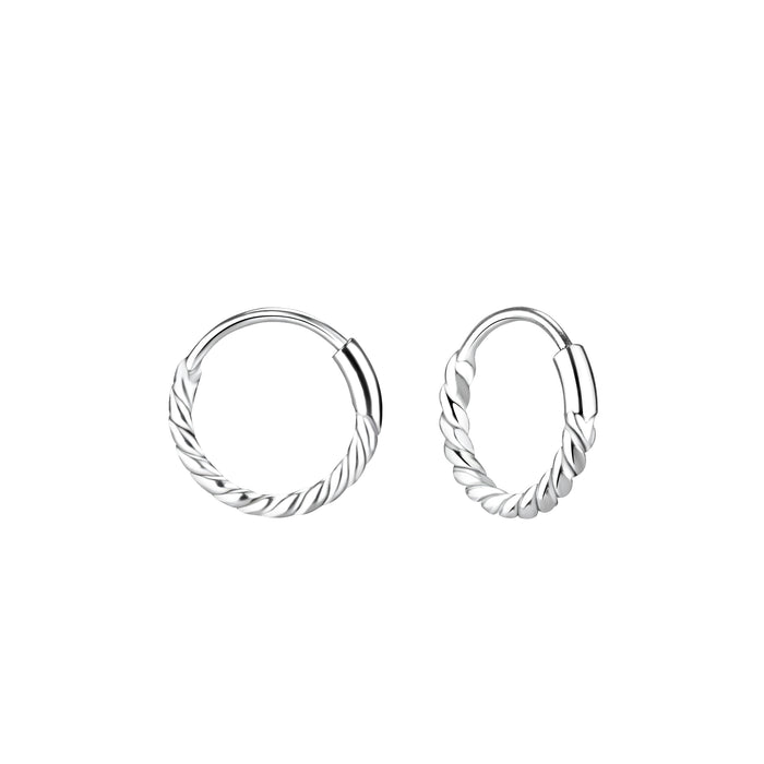 Joy|S - Zilveren oorringen 10 mm - (gedraaid) twisted