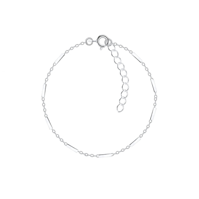 Joy|S - Zilveren armband - schakel armband voor kinderen - 15 cm + 3 cm extension