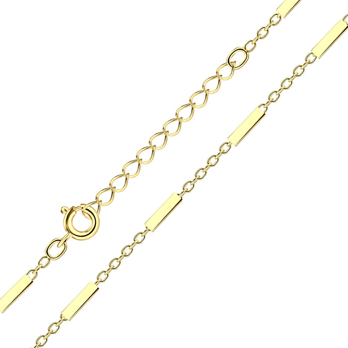 Joy|S - Zilveren ketting - schakel ketting voor kinderen - 30 cm + 5 cm extension - goudplating