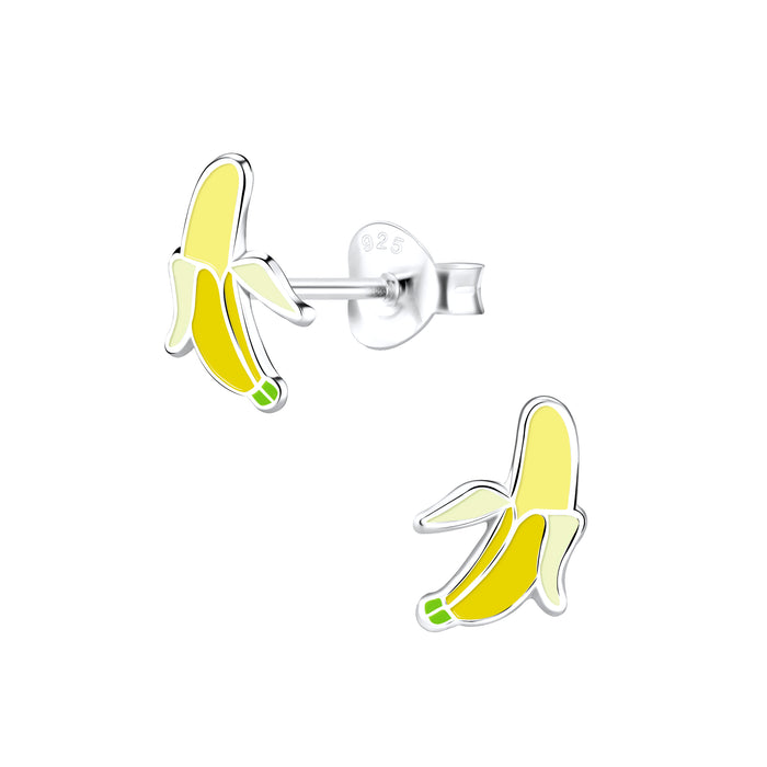 Joy|S - Zilveren banaan oorbellen - 6 x 9 mm