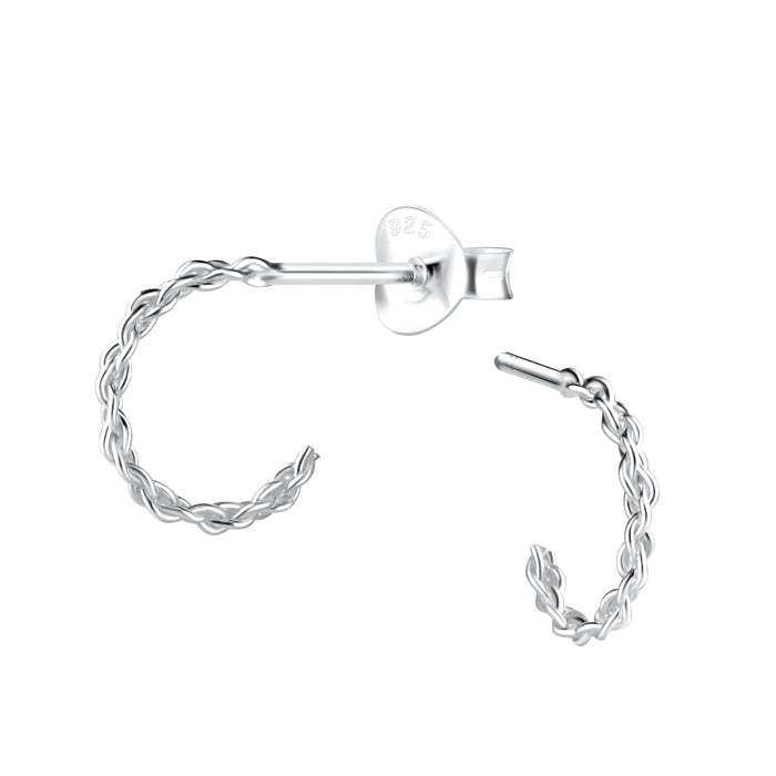 Joy|S - Zilveren oorringen stud - 10 mm - twist - dikte 1.4 mm