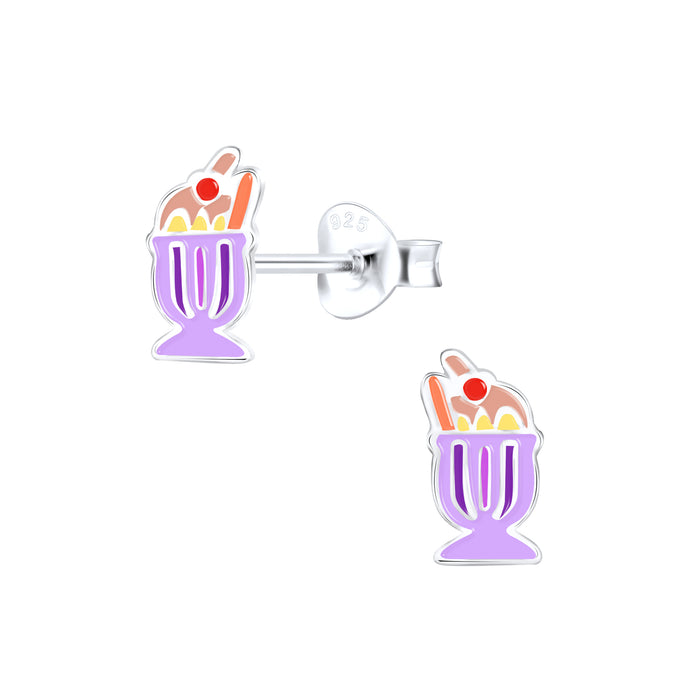 Joy|S - Zilveren ijsje oorbellen - ijs coupe - 5 x 9 mm