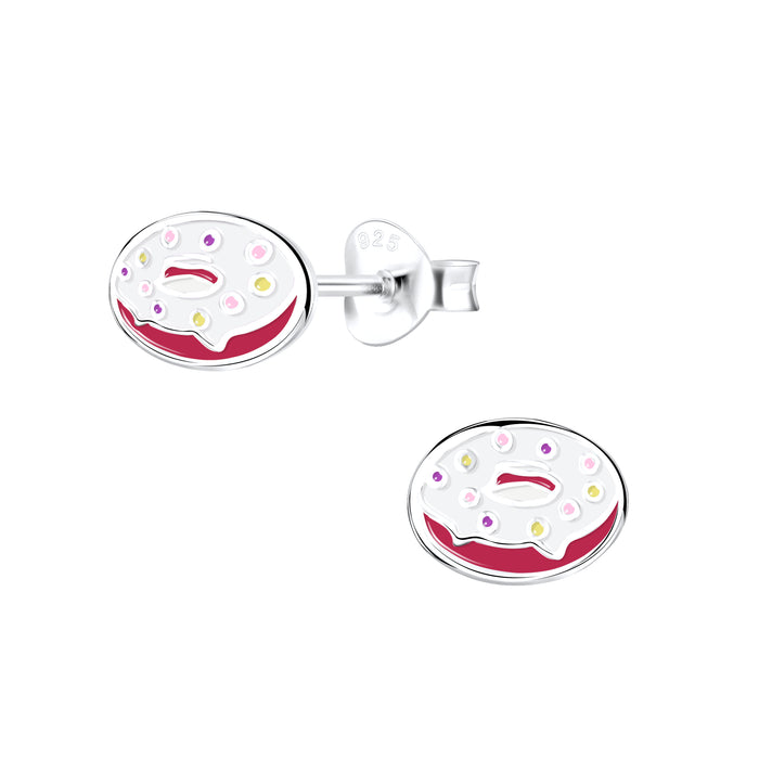 Joy|S - Zilveren donut oorbellen - 8 x 6 mm