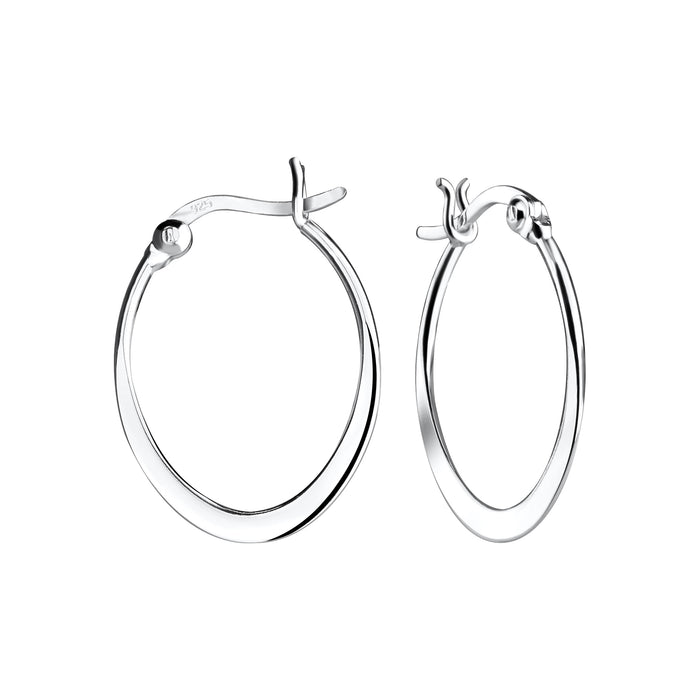 Joy|S - Zilveren ovale oorringen - 17 x 27 mm - Franse sluiting