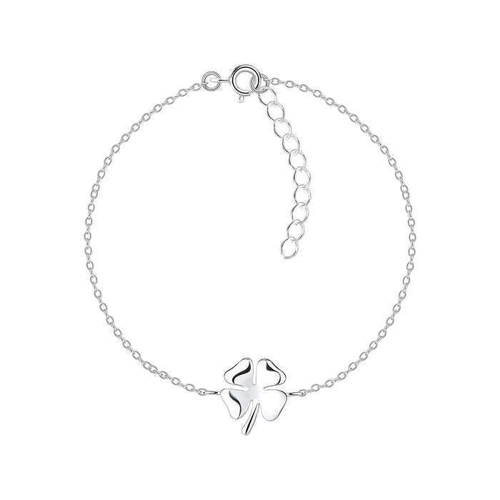 Joy|S - Zilveren klaver armband - klavertje vier 10 x 12 mm - 15 cm + 3 cm extension