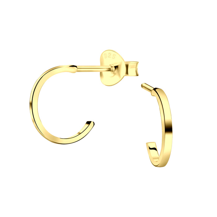 Joy|S - Zilveren oorringen stud - 0.13 / 10 mm - goudplating