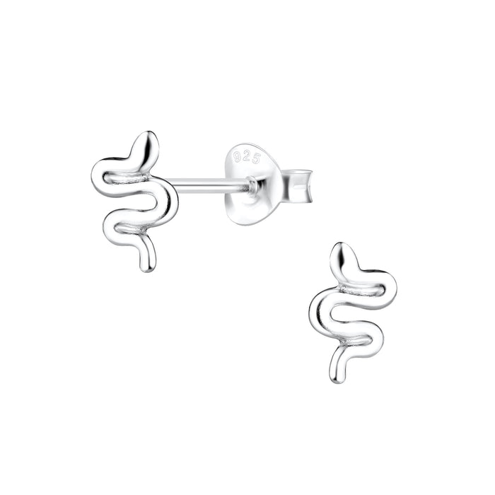 Joy|S - Zilveren slang oorbellen - 8 x 5 mm