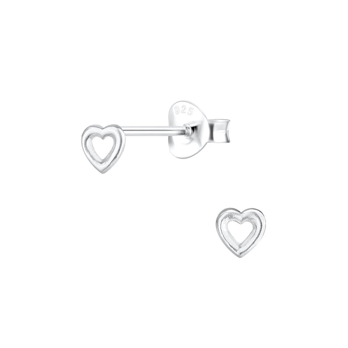 Joy|S - Zilveren petit hartje oorbellen voor kinderen - 4 mm - zilver - kinderoorbellen