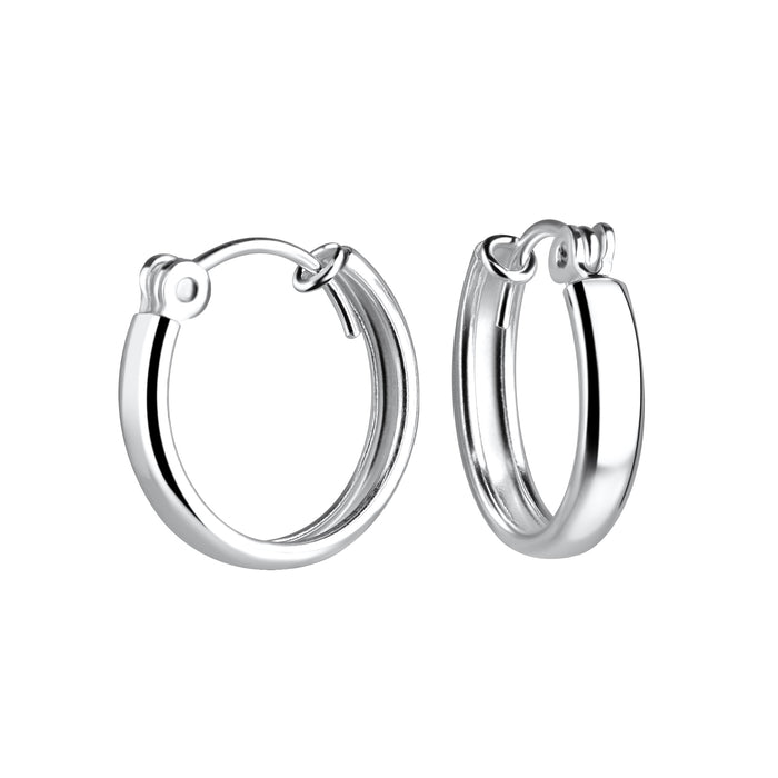 Joy|S - Zilveren oorringen 16 mm - dikte: 3 mm - klassieke sluiting