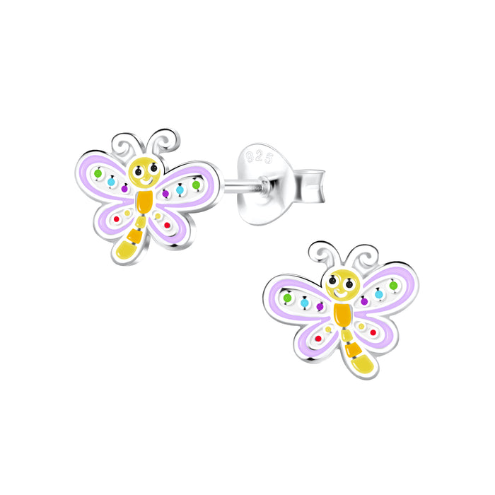 Joy|S - Zilveren vlinder oorbellen - 9 x 8 mm - t21
