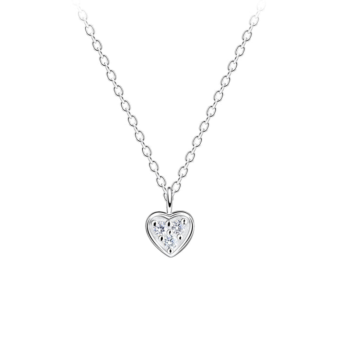 Joy|S - Zilveren petit hartje hanger inclusief ketting 45 cm - hartje bedel 5 mm met zirkonia - sterling zilver 925