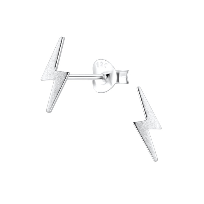 Joy|S - Zilveren bliksem oorbellen - 3 x 11 mm - t83