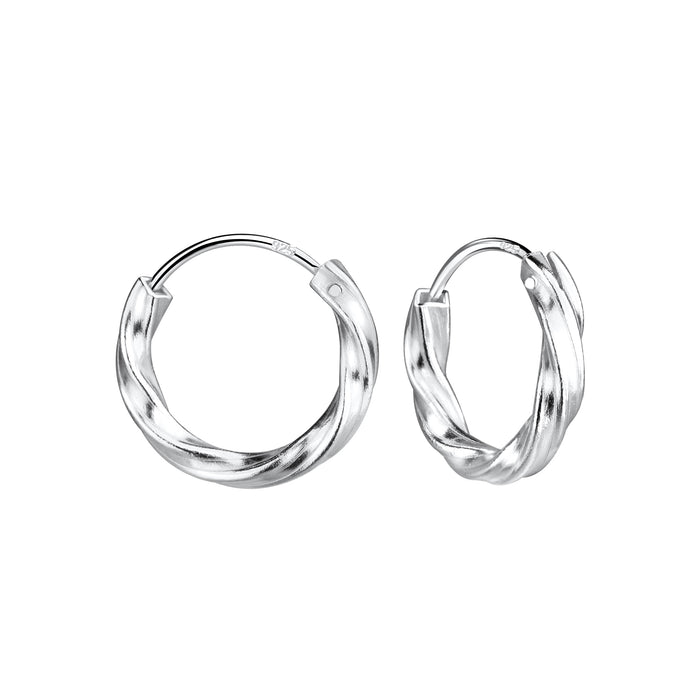 Joy|S - Zilveren 13 mm oorringen - twisted - 2.5 mm dikte - t37