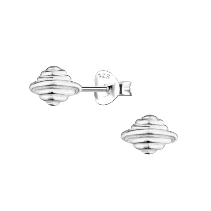 Joy|S - Zilveren ufo oorbellen - 7 x 5 mm - kinderoorbellen