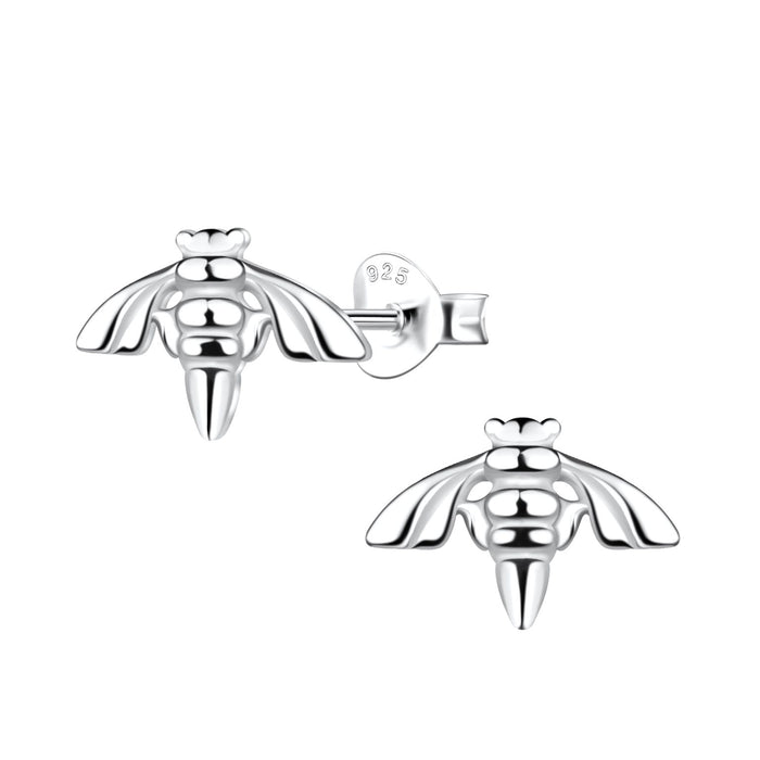 Joy|S - Zilveren Bij oorbellen - gepolijst - 9 x 6 mm