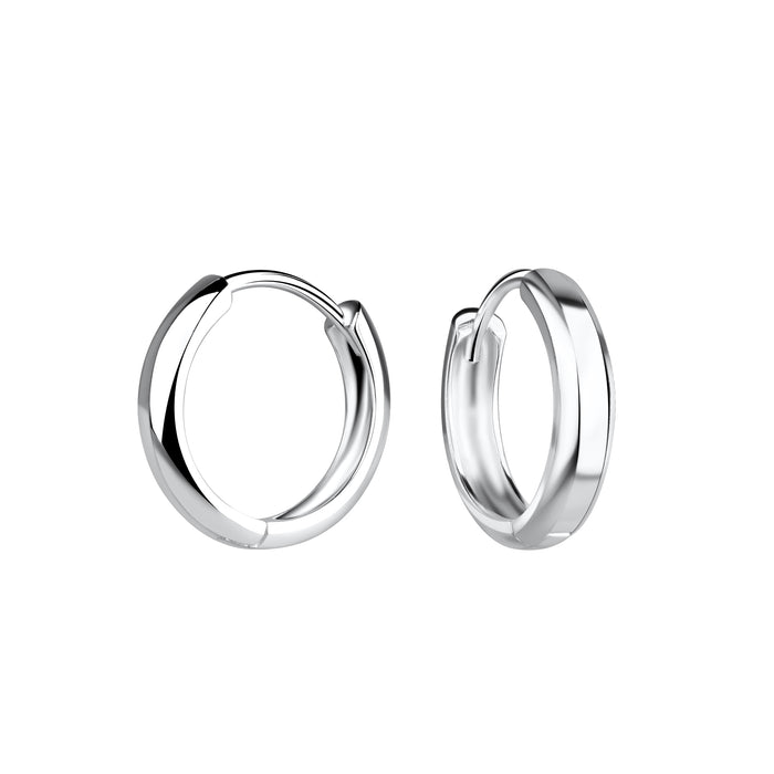 Joy|S - Zilveren oorringen - 13 mm / 3 mm - klap scharnier sluiting - sterling zilver 925