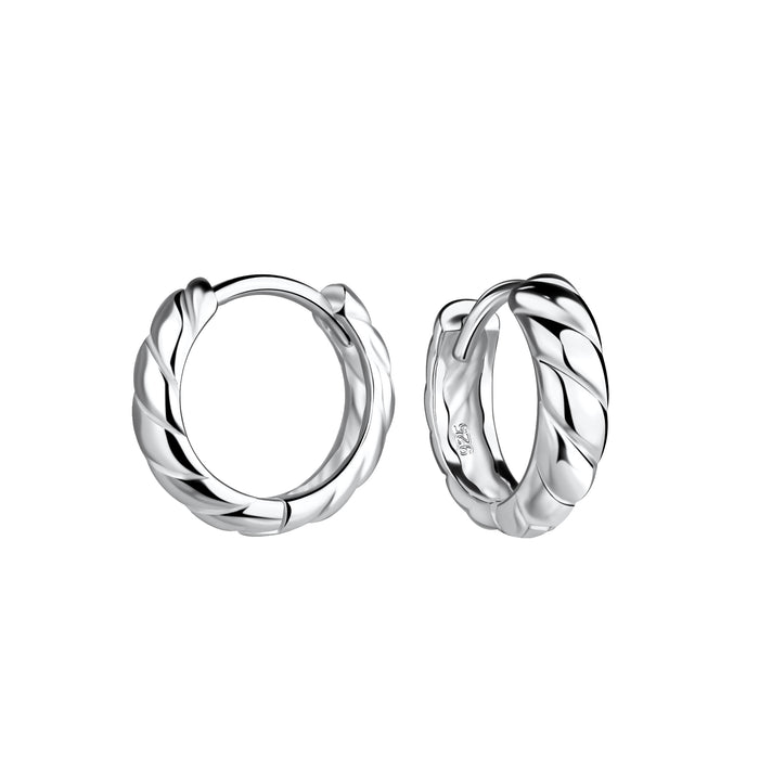 Joy|S - Zilveren oorringen - twisted / gedraaid - 13 mm / 4 mm - sterling zilver 925