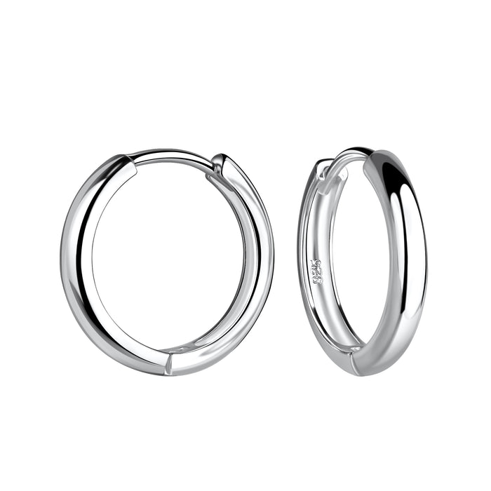 Joy|S - Zilveren oorringen - 16 mm / 3 mm - klap scharnier sluiting - sterling zilver 925