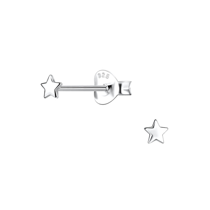 Joy|S - Zilveren mini ster oorbellen - 3 mm - sterling zilver 925 gepolijst