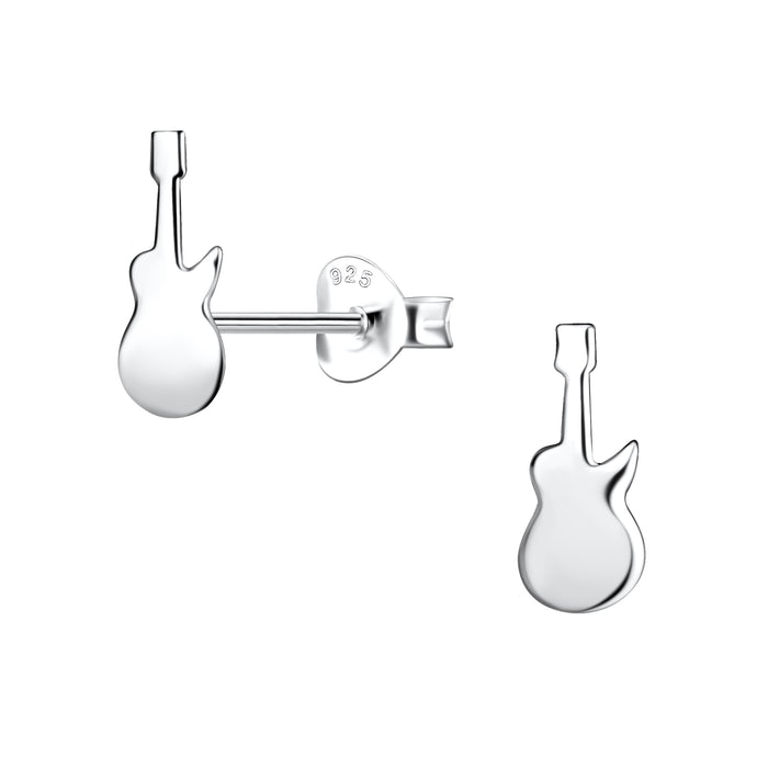 Joy|S - Zilveren gitaar oorbellen - 4 x 10 mm - sterling zilver 925 - gepolijst