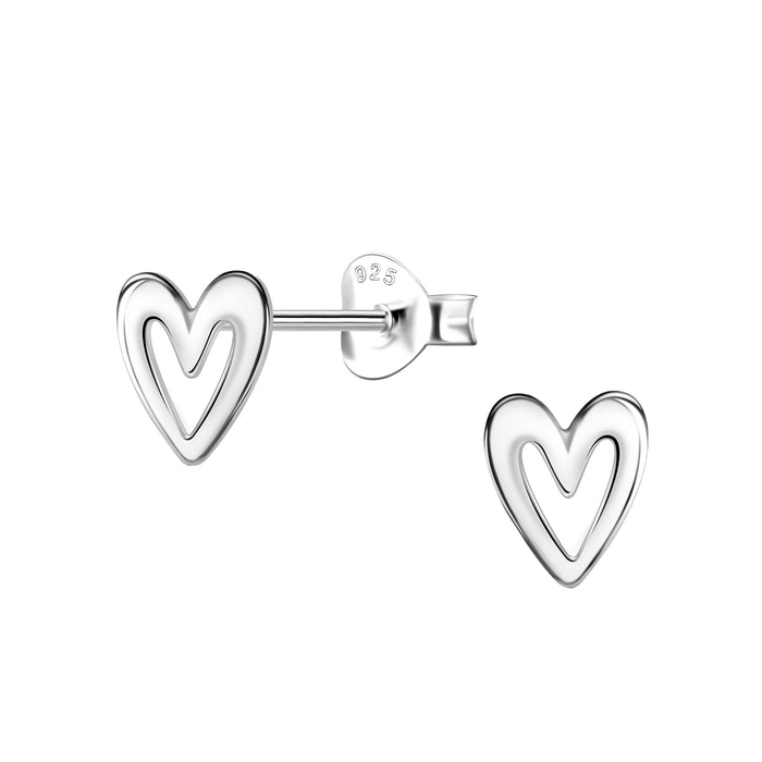 Joy|S - Zilveren hartjes oorbellen - hartje 6 x 7 mm - oorknoppen - sterling zilver 925