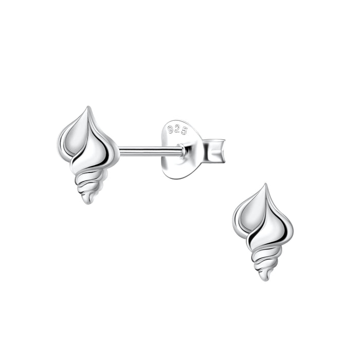 Joy|S - Zilveren schelp oorbellen - petit schelpje oorknoppen - 5 x 8 mm - sterling zilver 925