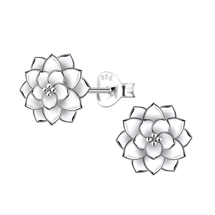 Joy|S - Zilveren bloem oorbellen - 9 mm - massief - sterling zilver 925 - t63