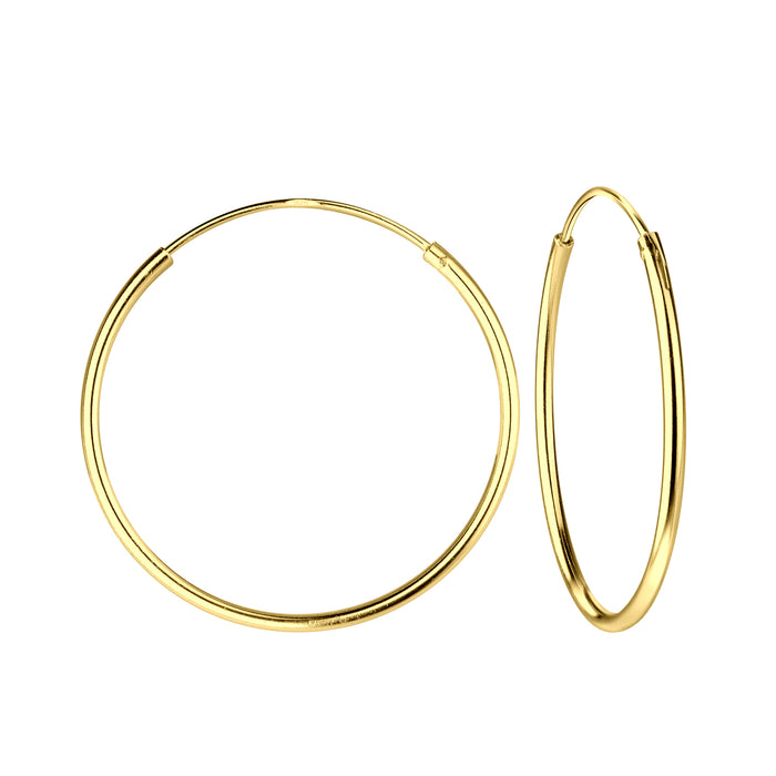 Joy|S - Zilveren oorringen 25 mm - goudplating