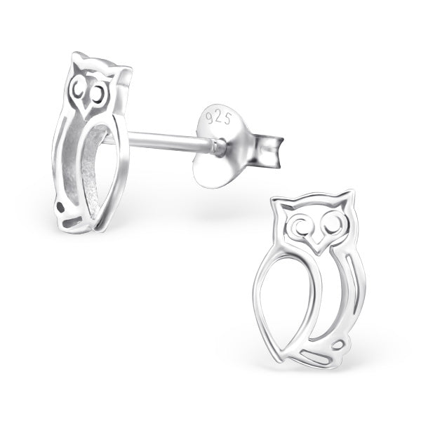 Joy|S - Zilveren uil oorbellen - 6 x 10 mm