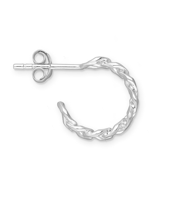 Joy|S - Zilveren 14 mm oorringen - curb cuban schakel/ gourmet - massief - zilver oorbellen