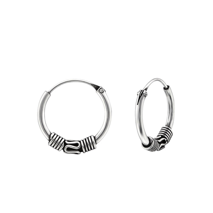 Joy|S - Zilveren Bali oorbellen 12 mm oorringen