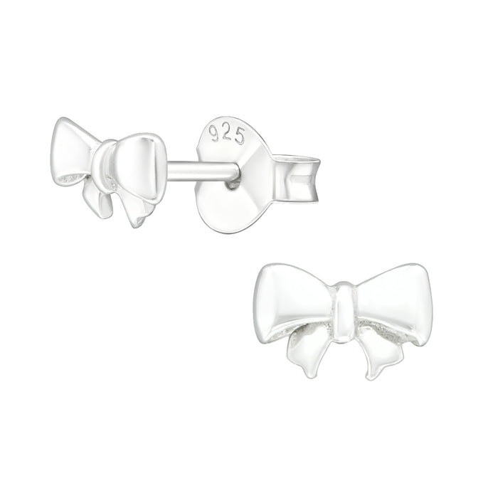 Joy|S - Zilveren strikje oorbellen - 6 x 3 mm - sterling zilver 925 - kinderoorbellen / oorknopjes