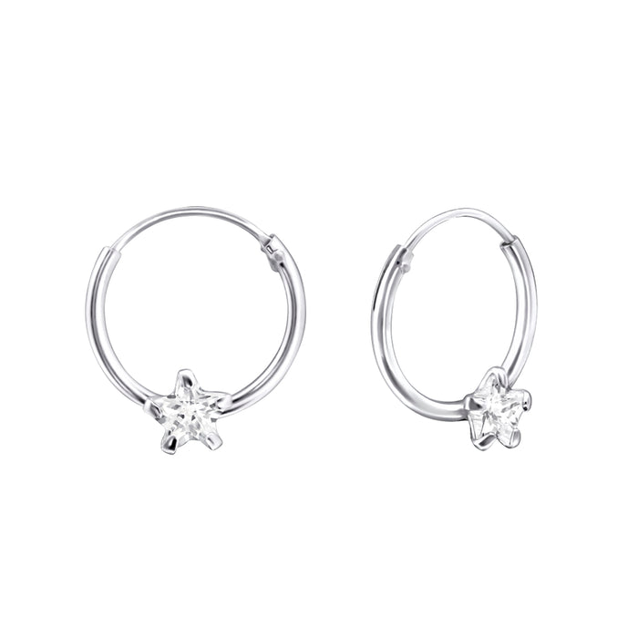 Joy|S - Zilveren oorbellen ster oorringen 12 mm