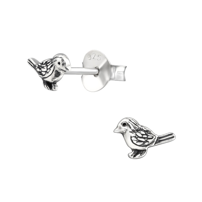 Joy|S - Zilveren petit vogeltje oorbellen 4 mm mus