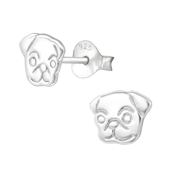 Joy|S - Zilveren hond oorbellen - 7 x 6 mm
