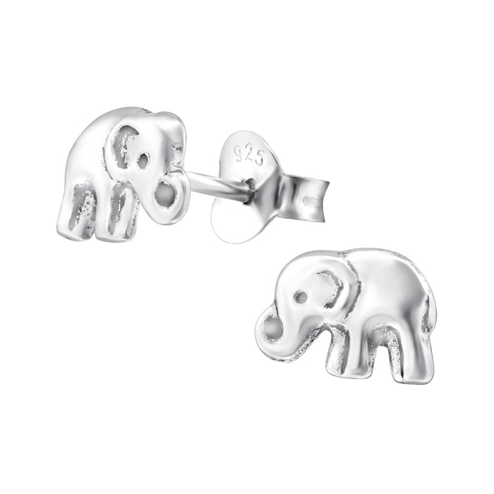 Joy|S - Zilveren olifant oorbellen - 8 x 5 mm - baby olifant