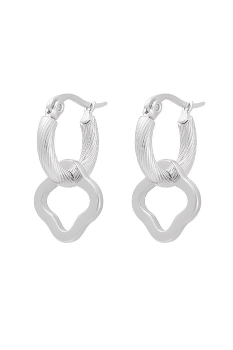 Joy Ibiza - Klaver bedel oorbellen - oorringen bewerkt met klavertje hanger - Franse sluiting - ear party boho - bohemian - stainless steel