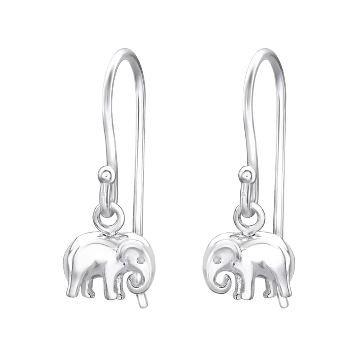 Joy|S - Zilveren olifant bedel oorbellen - oorhangers