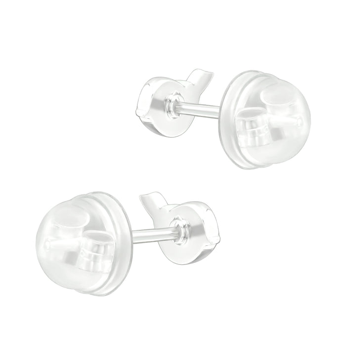 Joy|S - Zilveren vogeltje oorbellen - geel - 7 x 4 mm - kinderoorbellen - extra zacht sluiting (vlindersluiting met siliconen omhulsel)