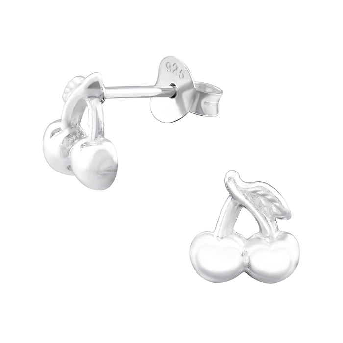 Joy|S - Zilveren kers oorbellen - 7 x 8 mm - zilver - oorknoppen