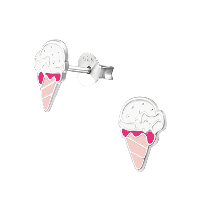 Joy|S - Zilveren ijsje oorbellen 6 x 8 mm