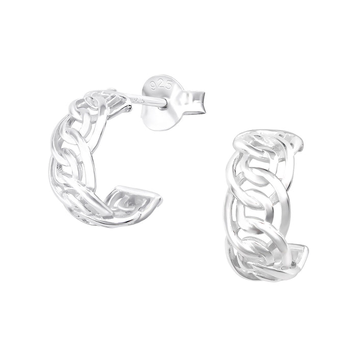 Joy|S - Zilveren kabel gourmet fantasie oorringen 11 mm oorbellen