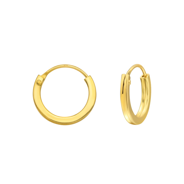 Joy|S - Zilveren oorringen - 12 mm / 1.7 mm - goudplating / goldplated